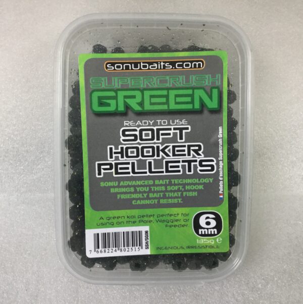 Sonubaits Softhooker pellets 135gr Super Crush green 6mm