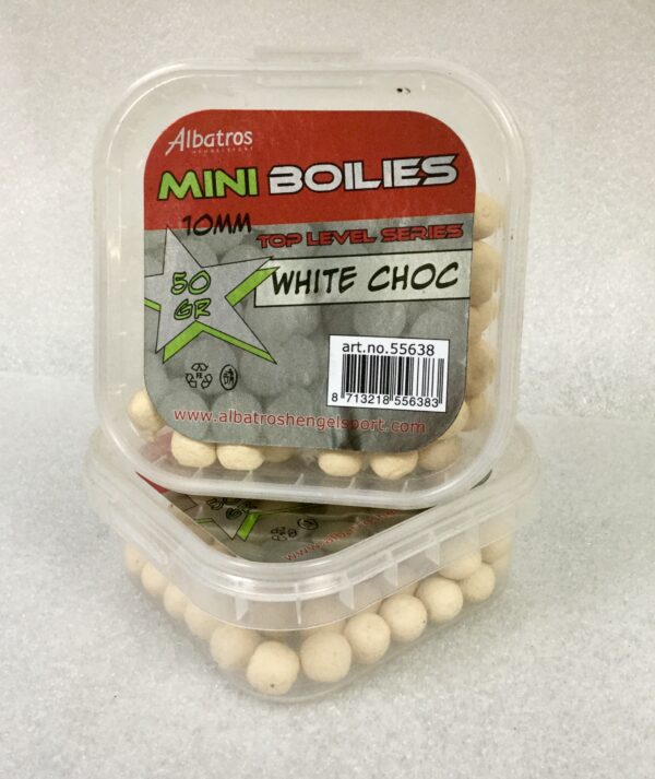 albatros mini boilie 10mm white choc - Afbeelding 2